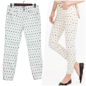 J. Crew | Women | Toothpick White Star Pattern Skinny Jeans | Size 30
